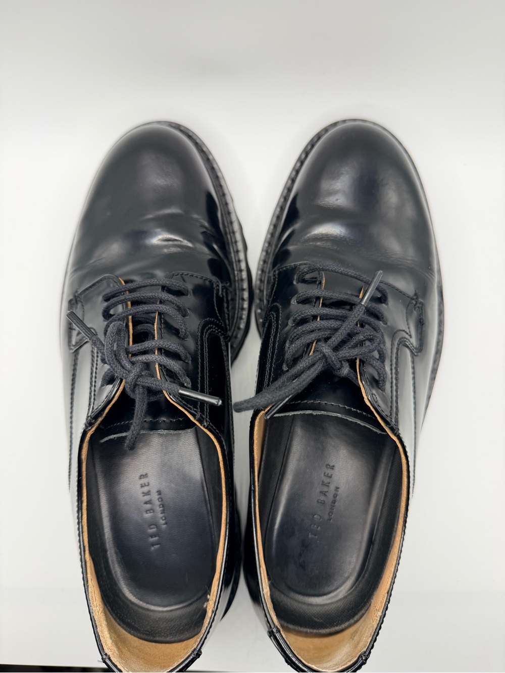 Ted Baker Black Leather Lace-Up Dress Shoes